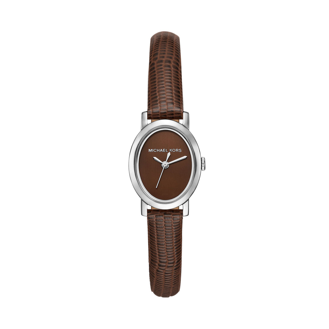 Michael Kors Women's Maude Three-Hand Brown Leather Watch