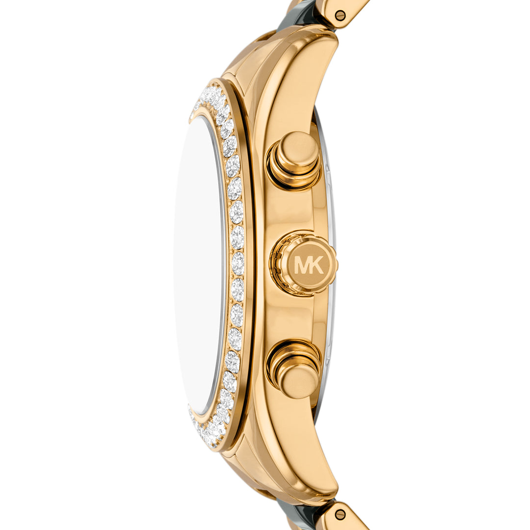 Michael Kors Women's Lexington Chronograph Green Ceramic and Gold-Tone Stainless Steel Watch