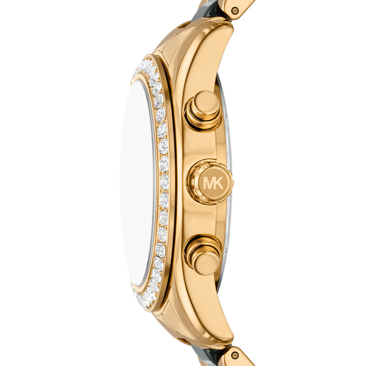 Michael Kors Women's Lexington Chronograph Green Ceramic and Gold-Tone Stainless Steel Watch