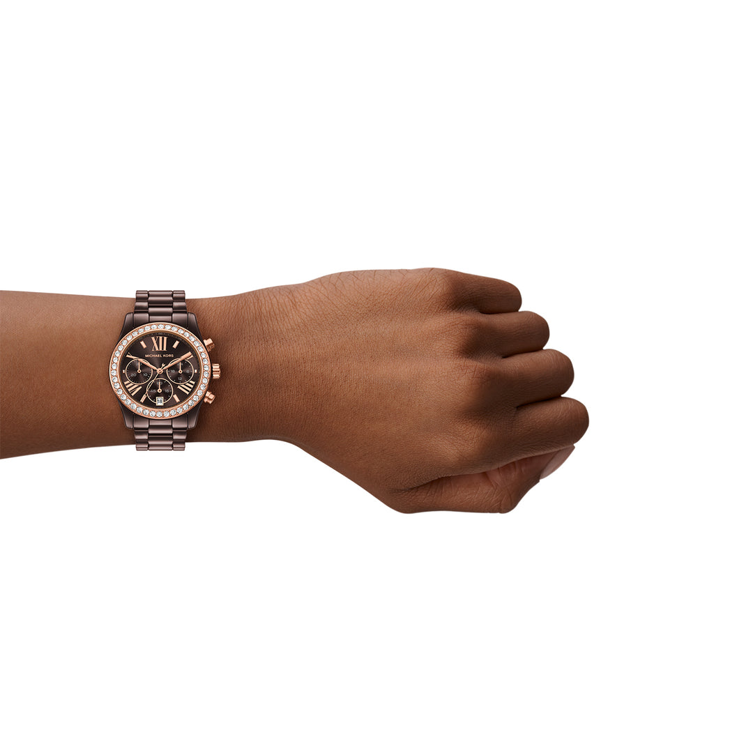 Michael Kors Women's Lexington Chronograph Brown Ceramic Watch