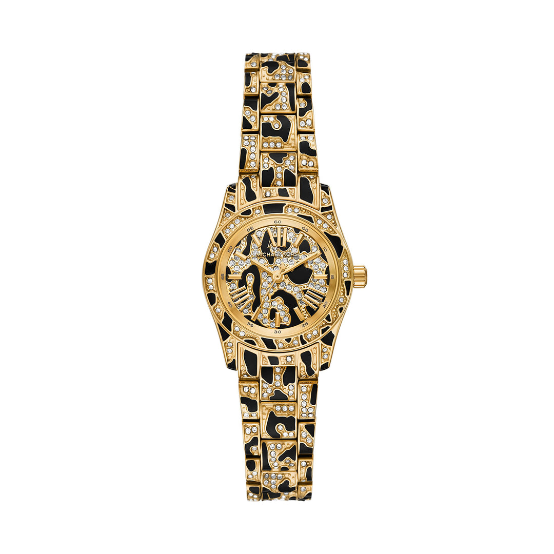 Michael Kors Women's Lexington Three-Hand Animal Print Stainless Steel Watch