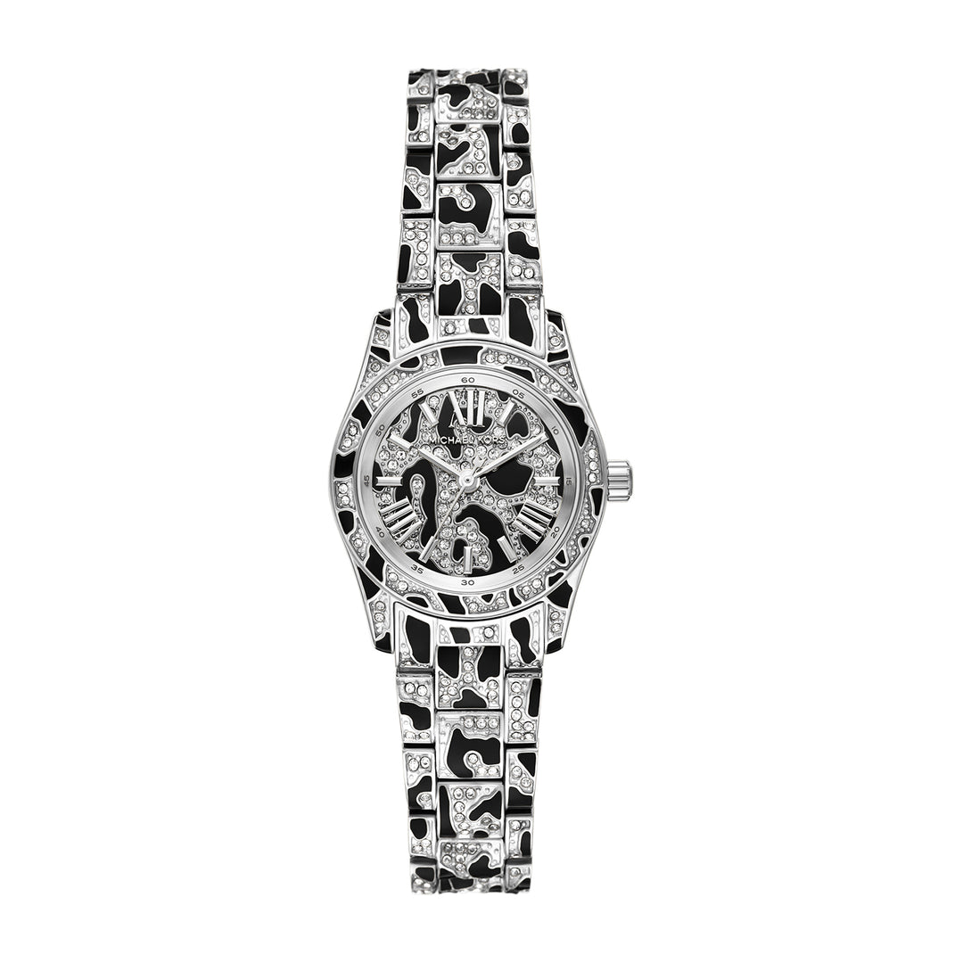 Michael Kors Women's Lexington Three-Hand Animal Print Stainless Steel Watch