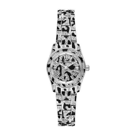 Michael Kors Women's Lexington Three-Hand Animal Print Stainless Steel Watch