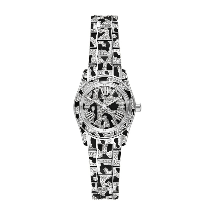 Michael Kors Women's Lexington Three-Hand Animal Print Stainless Steel Watch