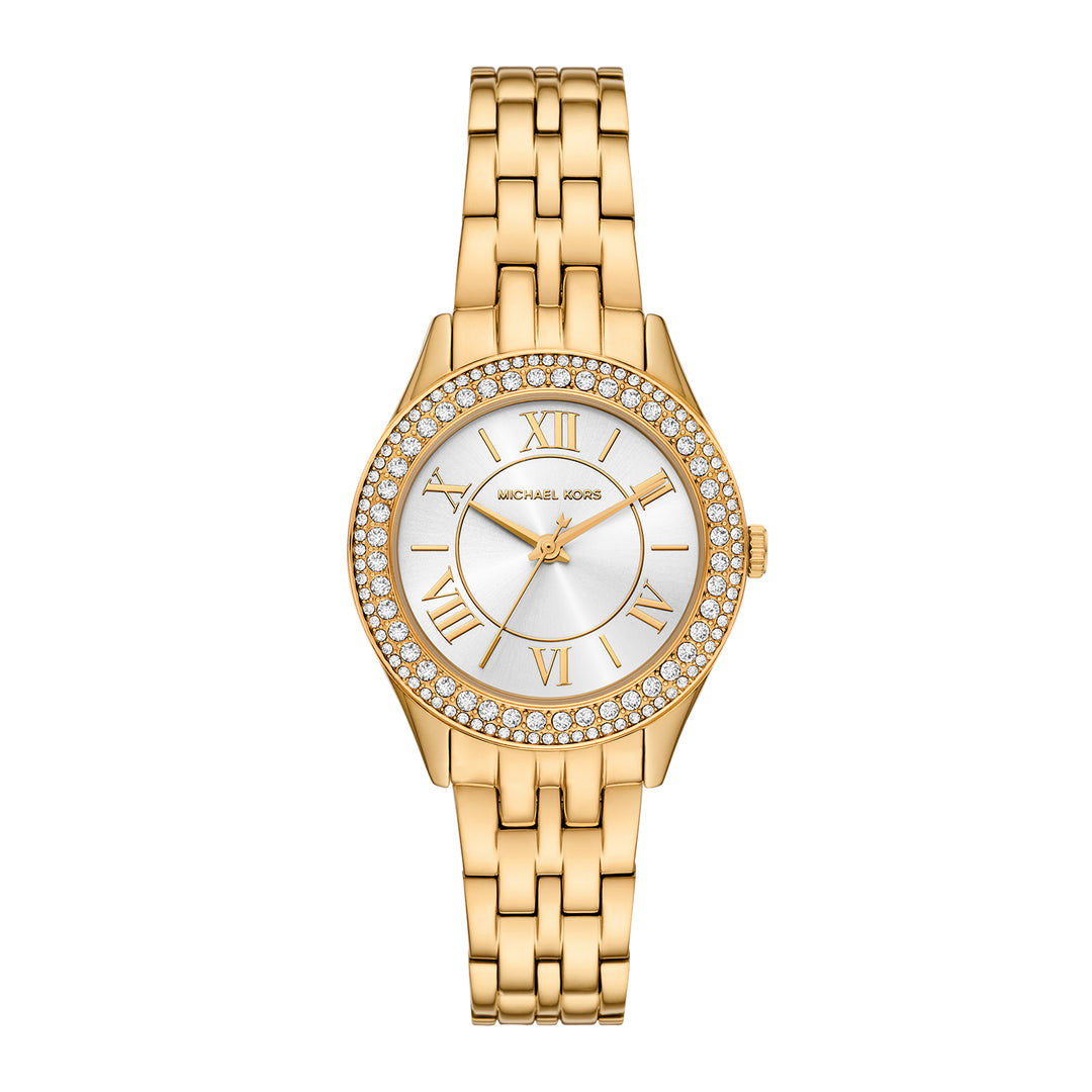 Michael Kors Women's Harlowe Three-Hand Gold-Tone Stainless Steel Watch