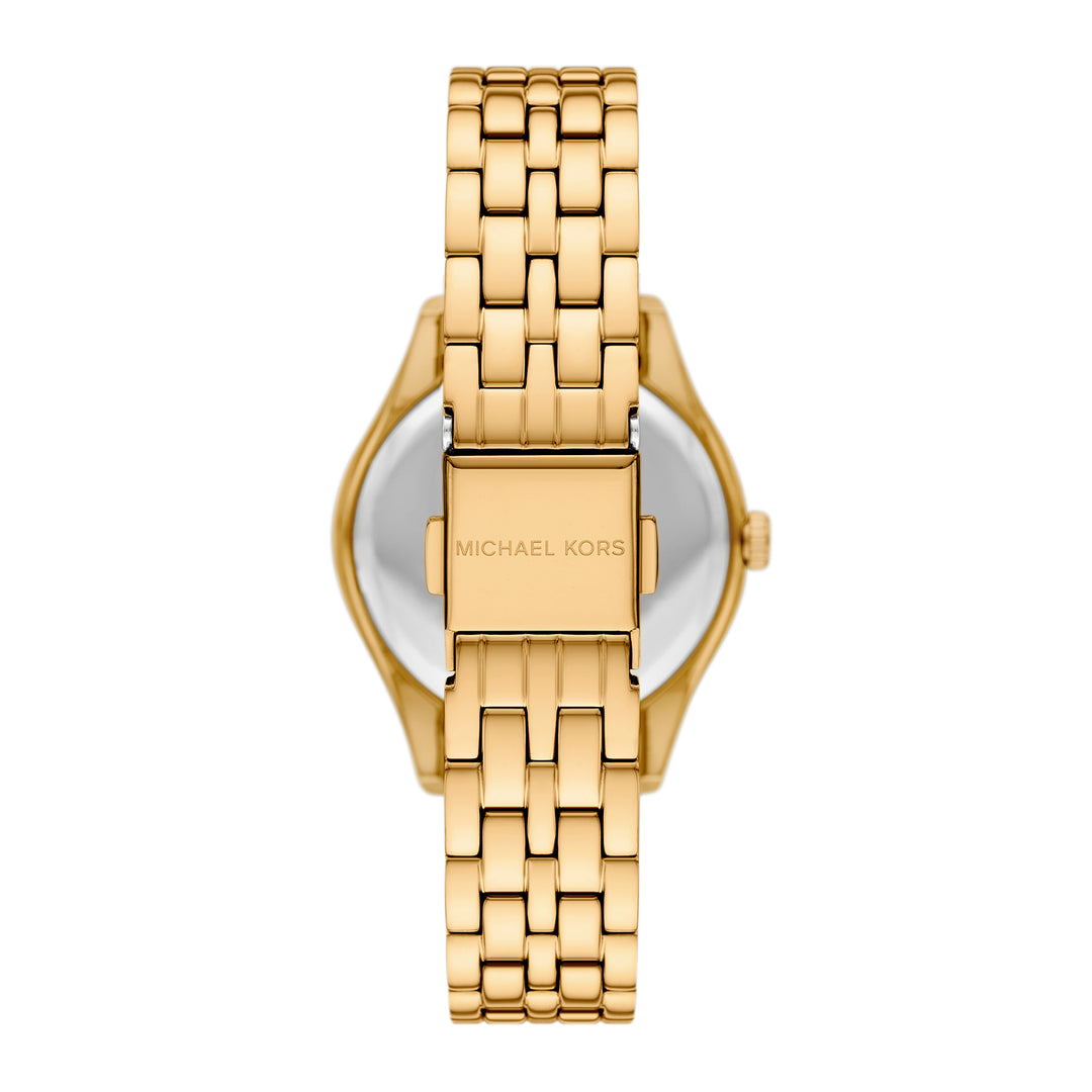 Michael Kors Women's Harlowe Three-Hand Gold-Tone Stainless Steel Watch