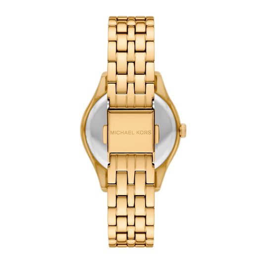 Michael Kors Women's Harlowe Three-Hand Gold-Tone Stainless Steel Watch