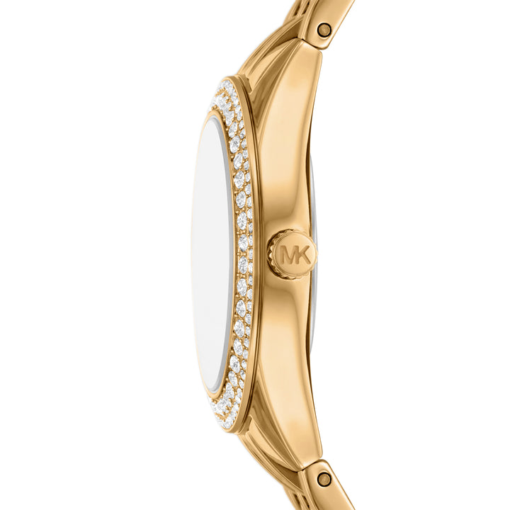 Michael Kors Women's Harlowe Three-Hand Gold-Tone Stainless Steel Watch