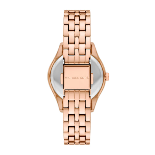 Michael Kors Women's Harlowe Three-Hand Rose Gold-Tone Stainless Steel Watch