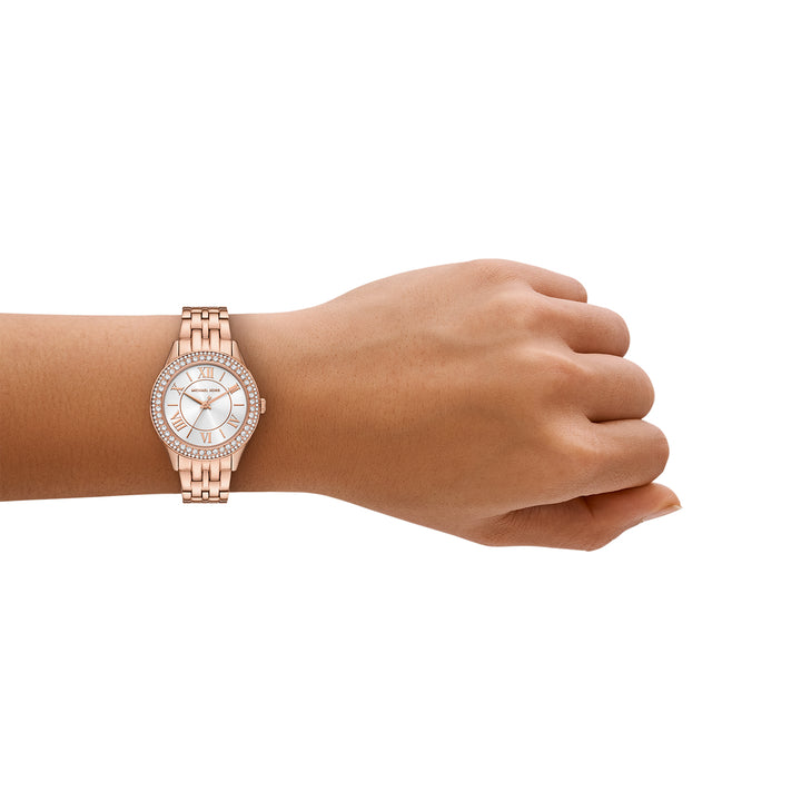 Michael Kors Women's Harlowe Three-Hand Rose Gold-Tone Stainless Steel Watch