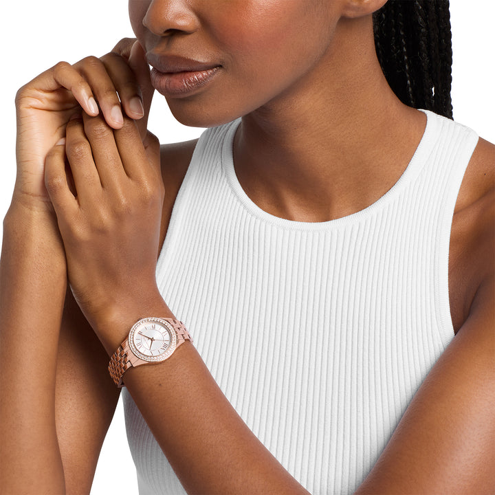 Michael Kors Women's Harlowe Three-Hand Rose Gold-Tone Stainless Steel Watch