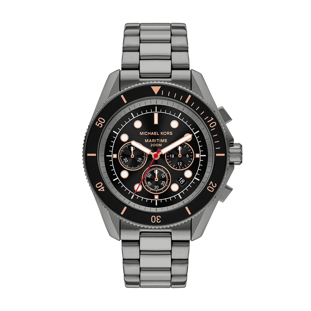 Michael Kors Maritime Chronograph Gunmetal Stainless Steel Watch - MK9204