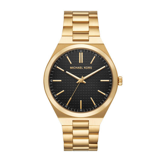 Michael Kors Men's Lennox Three-Hand Gold-Tone Stainless Steel Watch