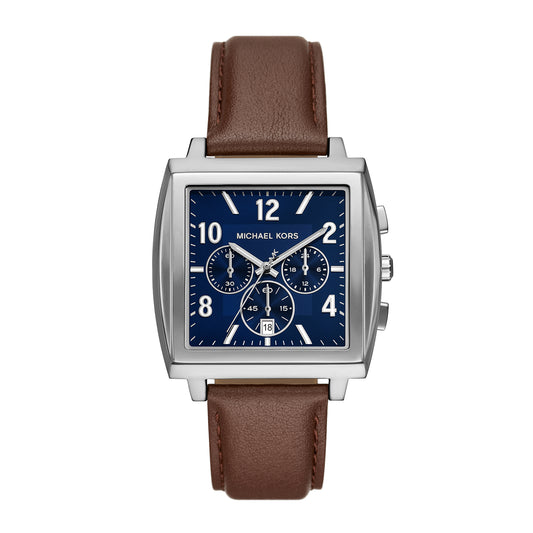 Michael Kors Men's Rhys Chronograph Brown Leather Watch