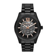 Michael Kors Men's Lexington Automatic Black Stainless Steel Watch