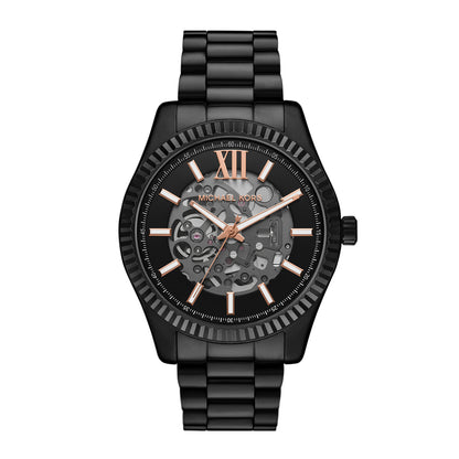 Michael Kors Men's Lexington Automatic Black Stainless Steel Watch