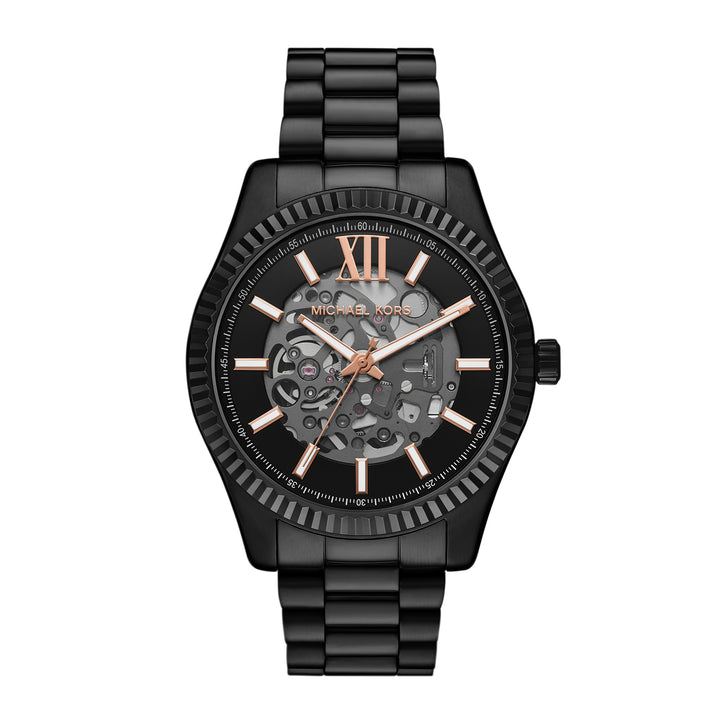 Michael Kors Men's Lexington Automatic Black Stainless Steel Watch