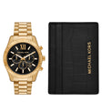Michael Kors Men's Lexington Chronograph Gold-Tone Stainless Steel Watch Set