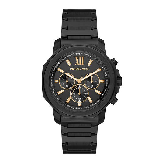 Michael Kors Men's Prescott Chronograph Black Stainless Steel Watch