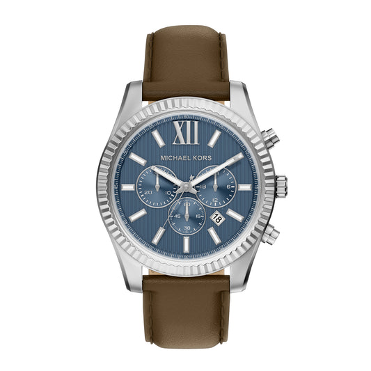 Michael Kors Men's Lexington Chronograph Brown Leather Watch
