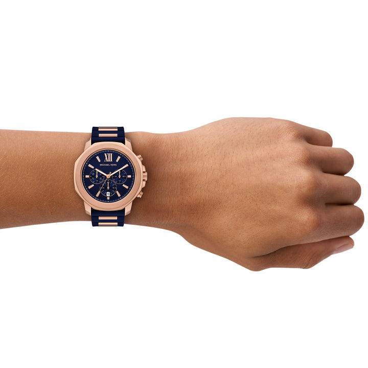 Michael Kors Men's Prescott Chronograph Blue Silicone Watch
