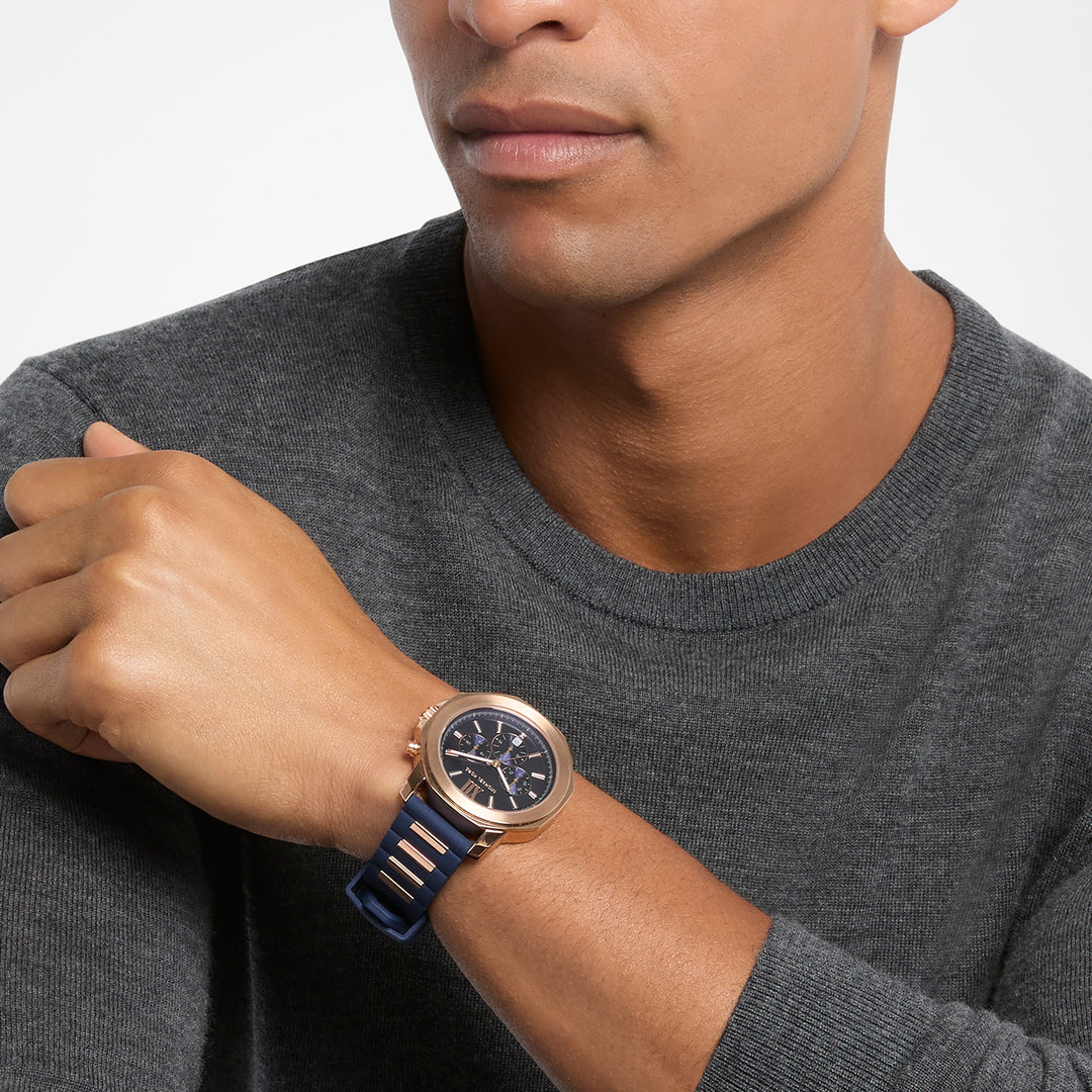 Michael Kors Men's Prescott Chronograph Blue Silicone Watch