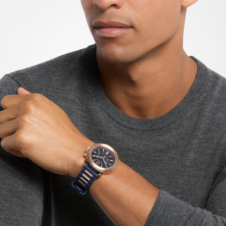 Michael Kors Men's Prescott Chronograph Blue Silicone Watch