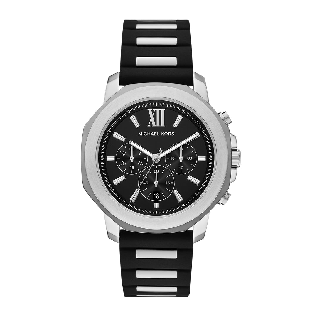 Michael Kors Men's Prescott Chronograph Black Silicone Watch
