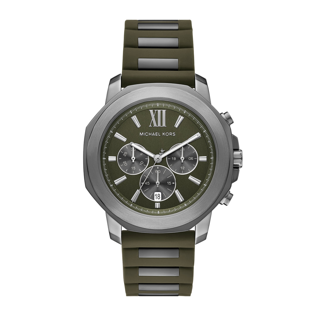 Michael Kors Men's Prescott Chronograph Green Silicone Watch