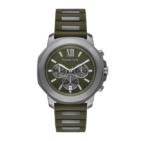 Michael Kors Men's Prescott Chronograph Green Silicone Watch