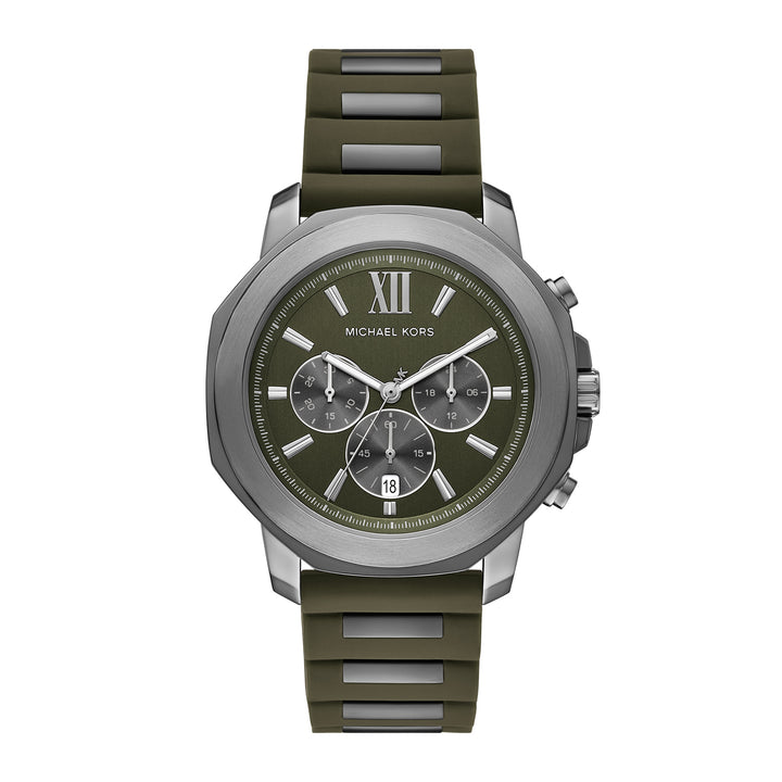 Michael Kors Men's Prescott Chronograph Green Silicone Watch