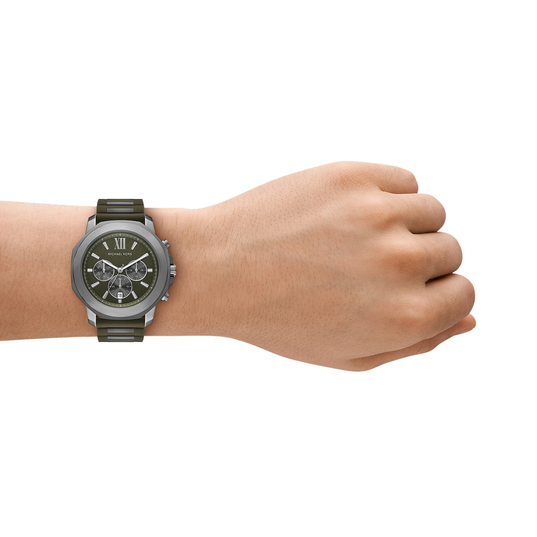 Michael Kors Men's Prescott Chronograph Green Silicone Watch
