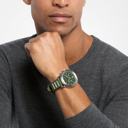 Michael Kors Men's Prescott Chronograph Green Silicone Watch - MK9263