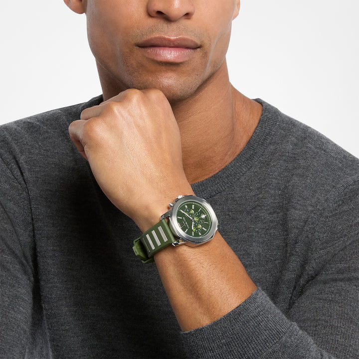 Michael Kors Men's Prescott Chronograph Green Silicone Watch