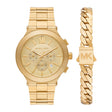 Michael Kors Men's Billie Chronograph Gold-Tone Stainless Steel Watch and Bracelet Set