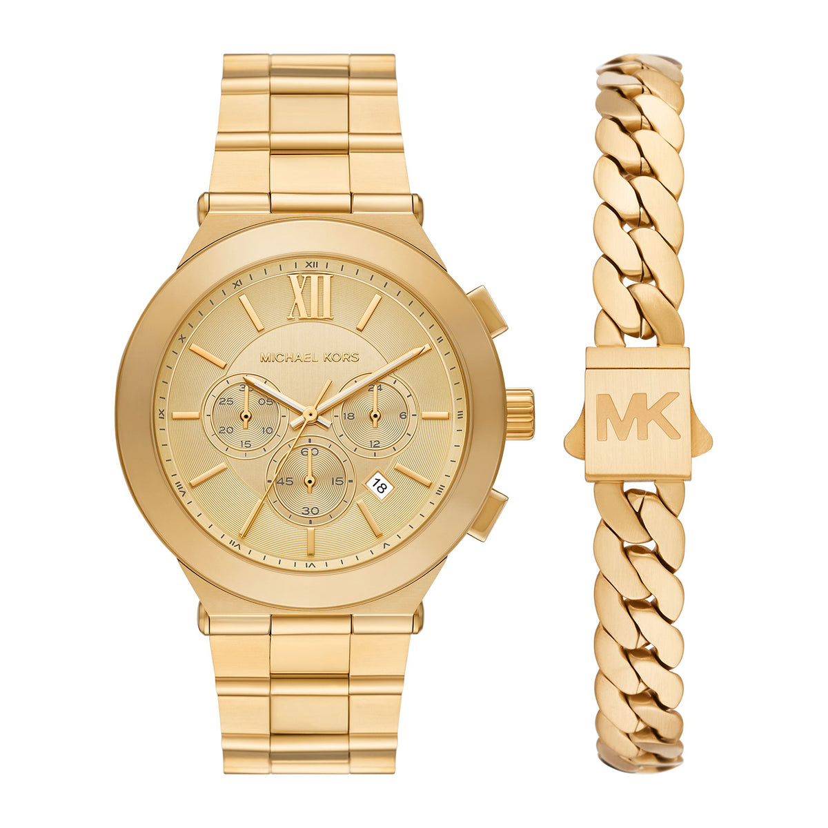 Michael Kors Men's Billie Chronograph Gold-Tone Stainless Steel Watch and Bracelet Set