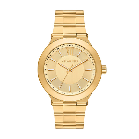 Michael Kors Men's Billie Three-Hand Gold-Tone Stainless Steel Watch