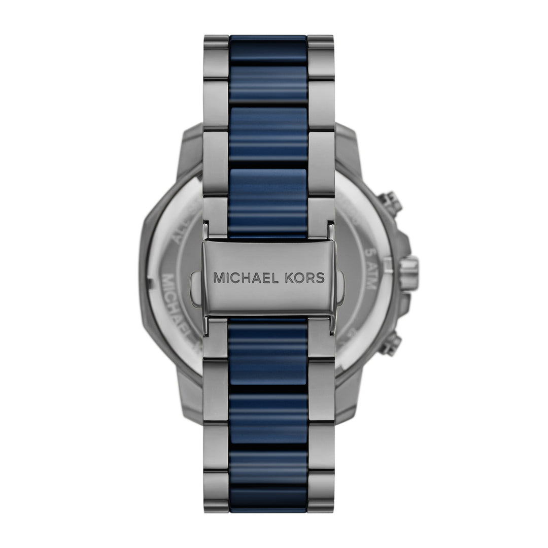 Michael Kors Men's Prescott Chronograph Blue Ceramic and Gunmetal Stainless Steel Watch