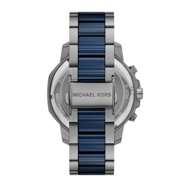 Michael Kors Men's Prescott Chronograph Blue Ceramic and Gunmetal Stainless Steel Watch
