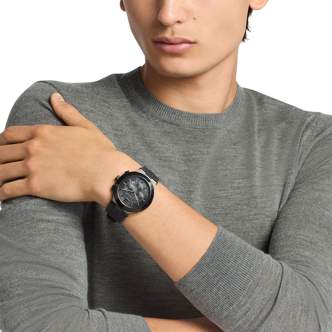 Michael Kors Men's Billie Chronograph Black Silicone Watch
