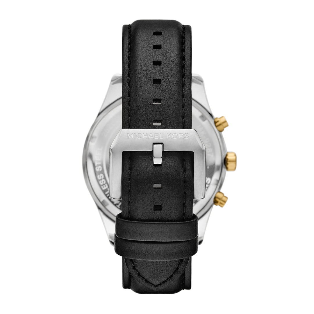 Michael Kors Men's Lexington Chronograph Black Leather Watch