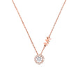 Michael Kors Women's 14k Rose Gold-Plated Sterling Silver CZ Pendant Necklace