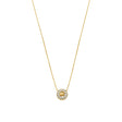 Michael Kors Women's 14k Gold-Plated Sterling Silver Pavé Logo Pendant Necklace