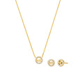 Michael Kors Women's 14k Gold Plated Sterling Silver Pavé Logo Necklace/Earring Set