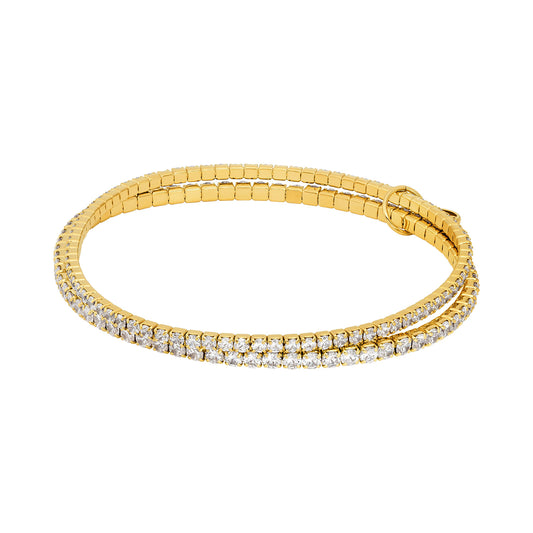 Michael Kors Women's Premium Kors Brilliance Gold-Tone Brass Double Bracelet