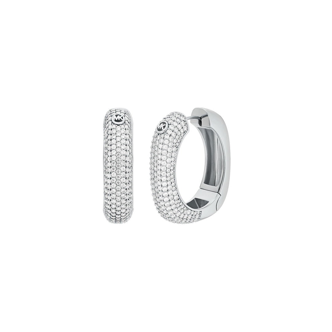 Michael Kors Women's Metallic Muse Silver-Tone Brass Hoop Earrings