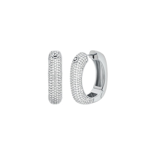 Michael Kors Women's Metallic Muse Silver-Tone Brass Hoop Earrings