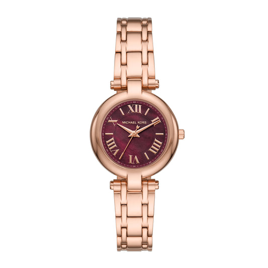 Michael Kors Women's Three-Hand, Rose Gold-Tone Stainless Steel Watch