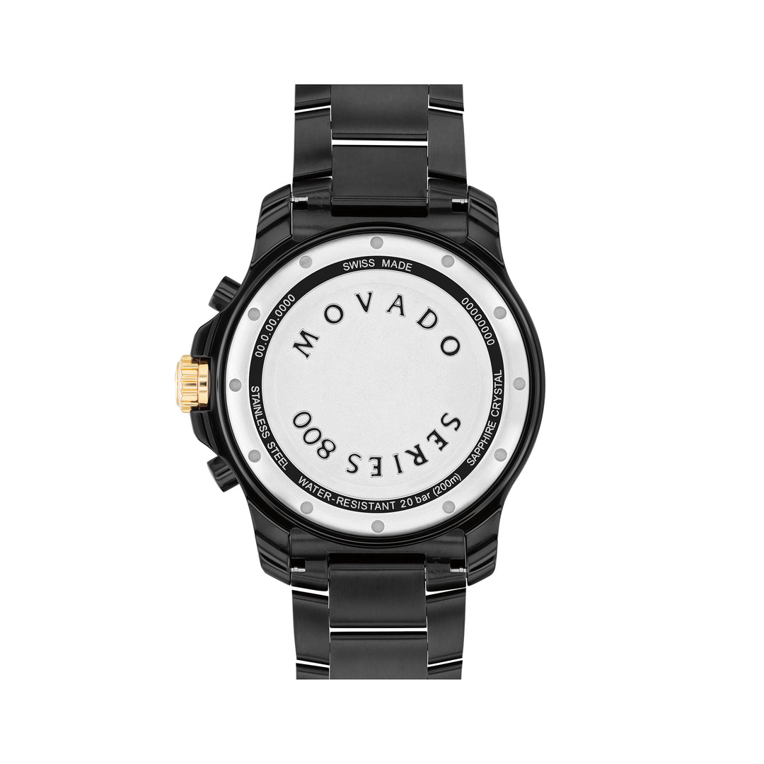 Movado Men's Black Dial Watch Black Tone Case Quartz