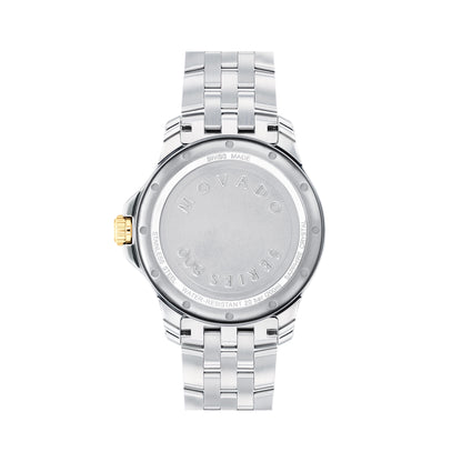 Movado Men's Black Dial Watch Gold Tone Case Quartz